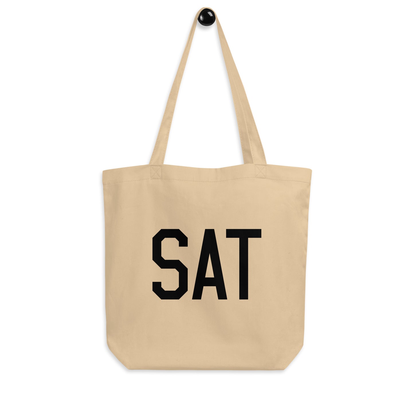 Aviation Gift Organic Tote - Black • SAT San Antonio • YHM Designs - Image 04