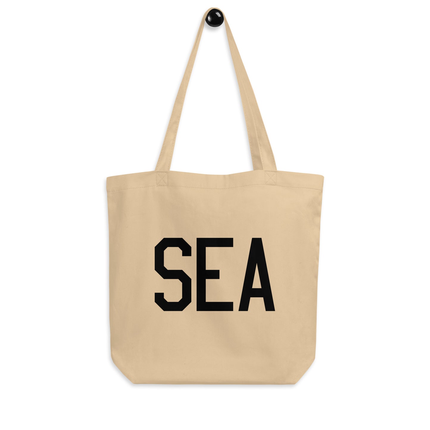 Aviation Gift Organic Tote - Black • SEA Seattle • YHM Designs - Image 04