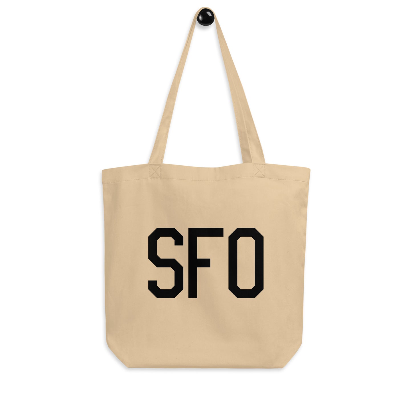 Aviation Gift Organic Tote - Black • SFO San Francisco • YHM Designs - Image 04