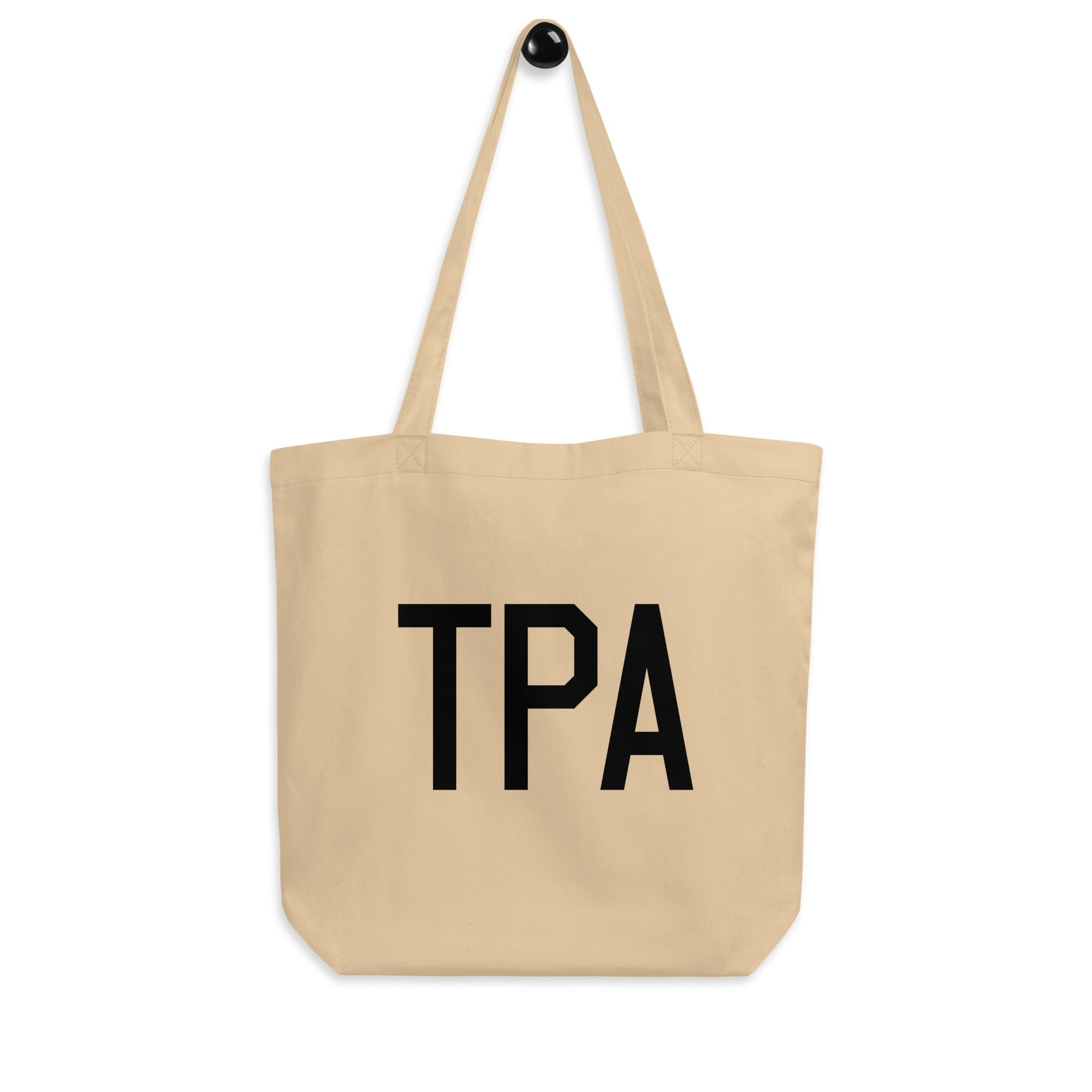 Aviation Gift Organic Tote - Black • TPA Tampa • YHM Designs - Image 04