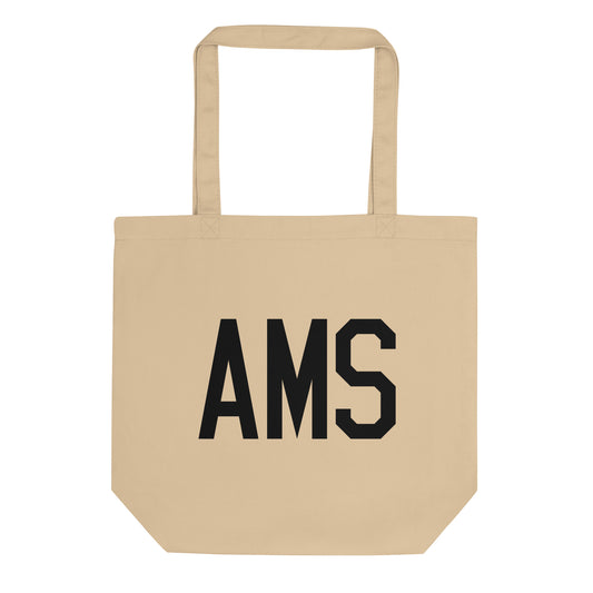 Aviation Gift Organic Tote - Black • AMS Amsterdam • YHM Designs - Image 01