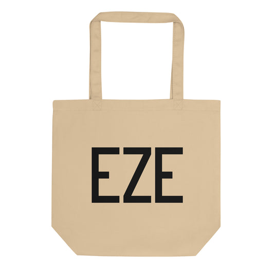 Airport Code Organic Tote - Black • EZE Buenos Aires • YHM Designs - Image 01