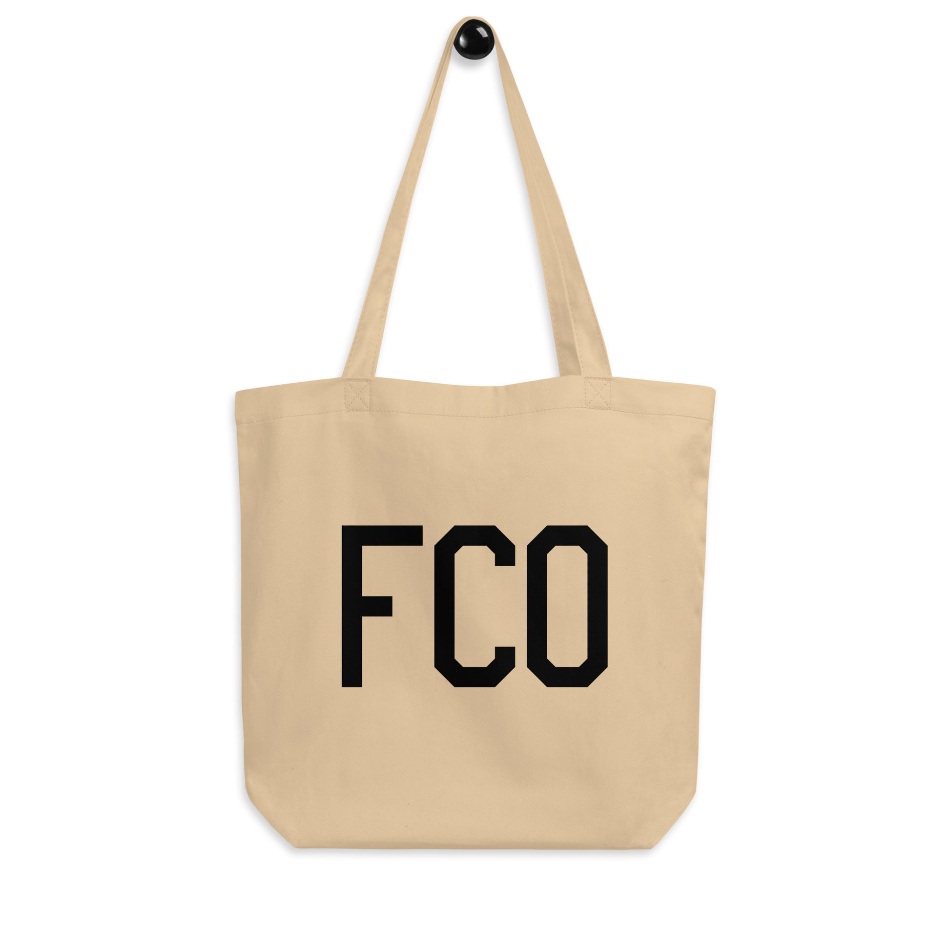 Aviation Gift Organic Tote - Black • FCO Rome • YHM Designs - Image 04