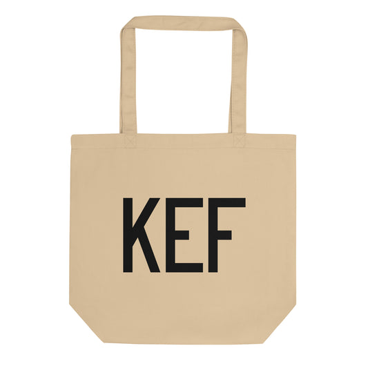 Aviation Gift Organic Tote - Black • KEF Reykjavik • YHM Designs - Image 01