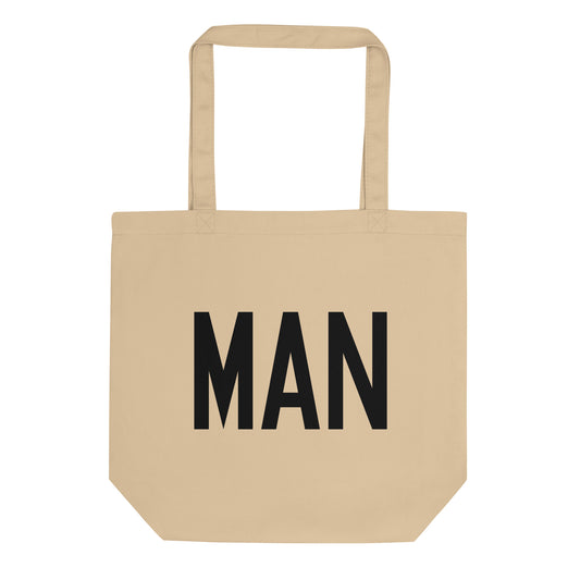 Aviation Gift Organic Tote - Black • MAN Manchester • YHM Designs - Image 01