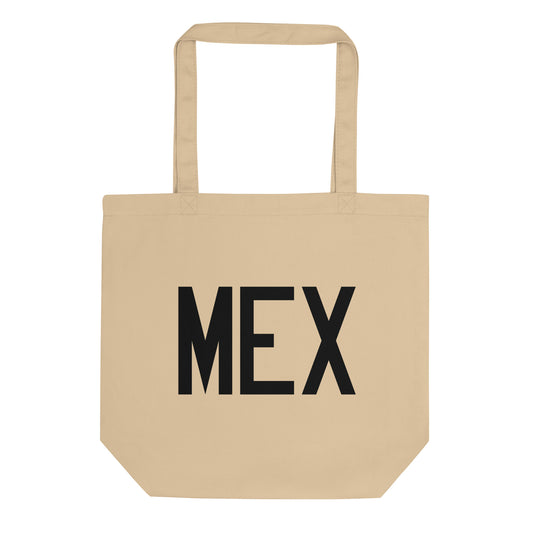 Aviation Gift Organic Tote - Black • MEX Mexico City • YHM Designs - Image 01