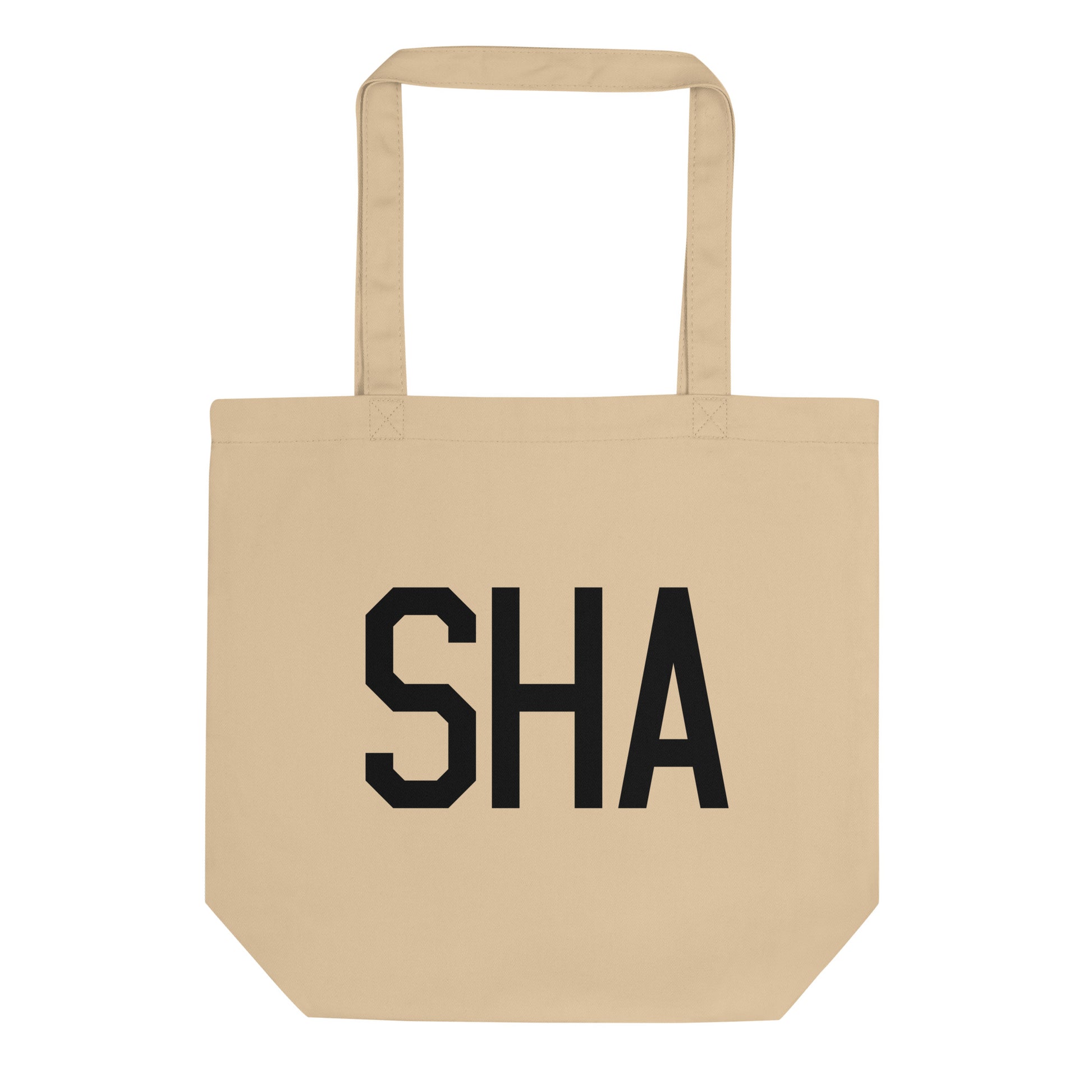 Aviation Gift Organic Tote - Black • SHA Shanghai • YHM Designs - Image 01