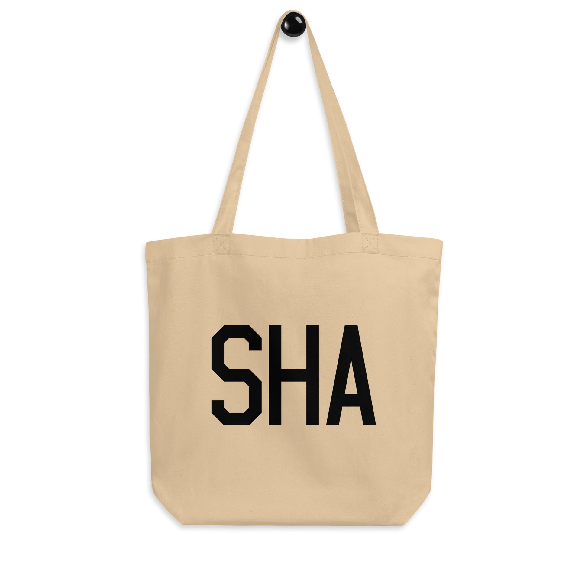 Aviation Gift Organic Tote - Black • SHA Shanghai • YHM Designs - Image 04
