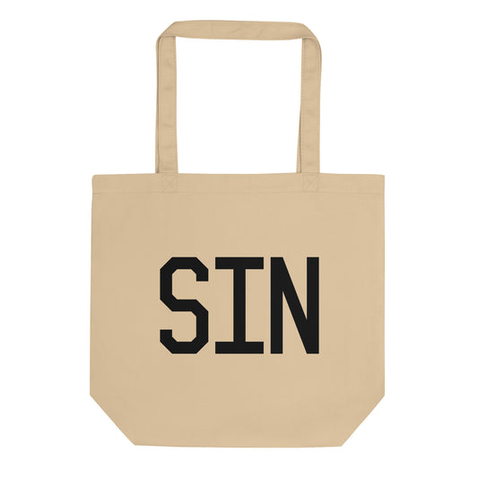 Aviation Gift Organic Tote - Black • SIN Singapore • YHM Designs - Image 01