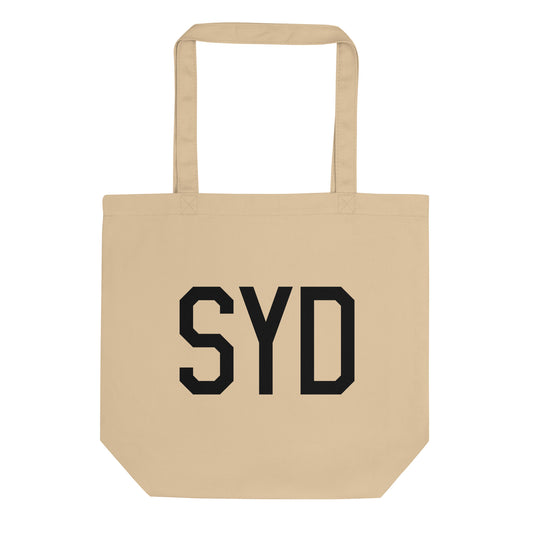 Aviation Gift Organic Tote - Black • SYD Sydney • YHM Designs - Image 01