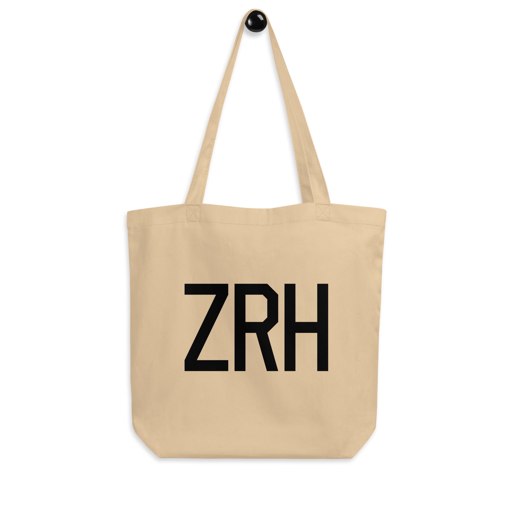 Aviation Gift Organic Tote - Black • ZRH Zurich • YHM Designs - Image 04