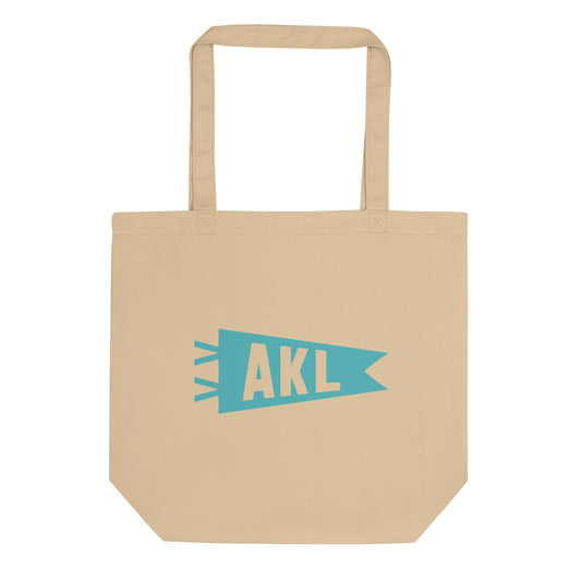 Cool Travel Gift Organic Tote Bag - Viking Blue • AKL Auckland • YHM Designs - Image 01