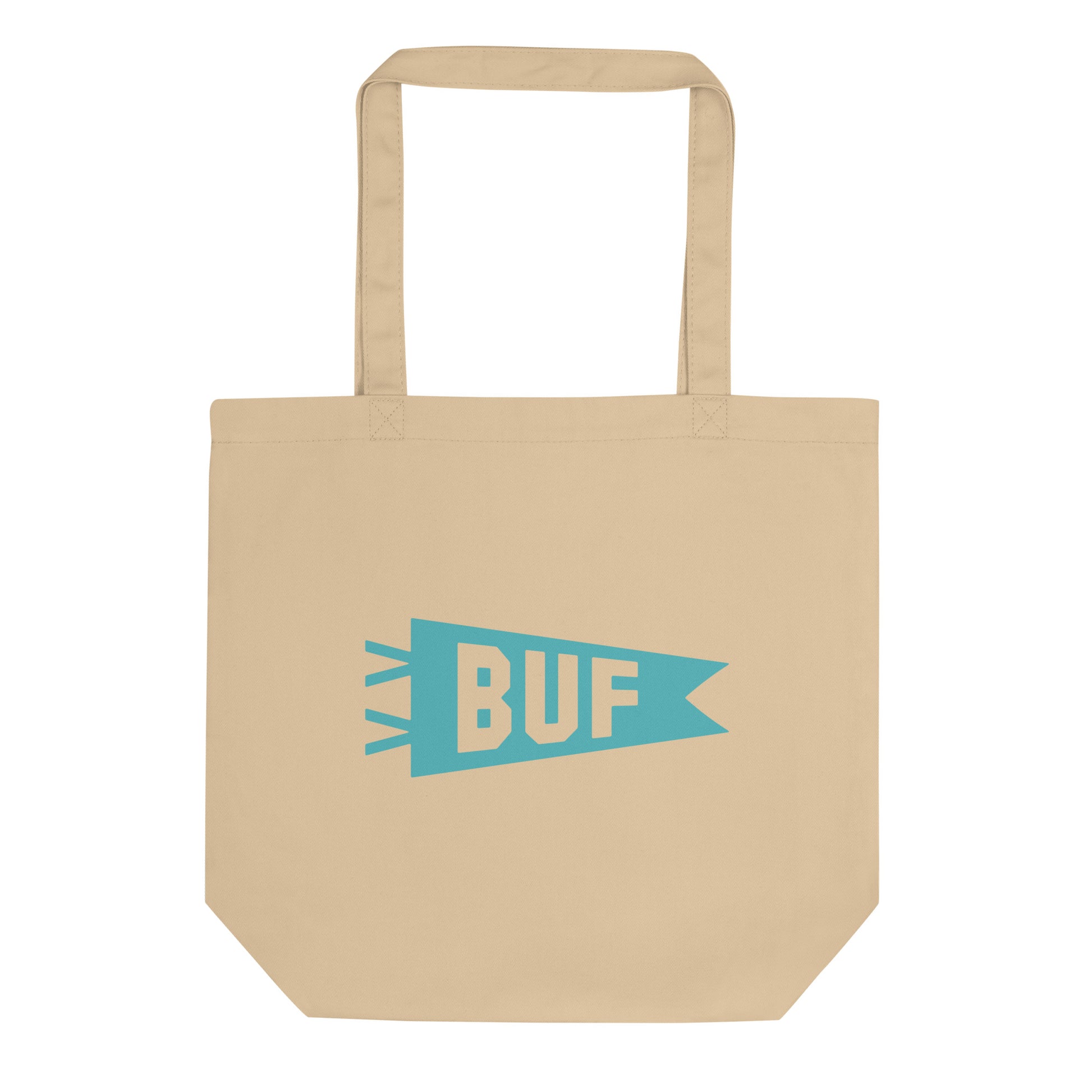 Cool Travel Gift Organic Tote Bag - Viking Blue • BUF Buffalo • YHM Designs - Image 01