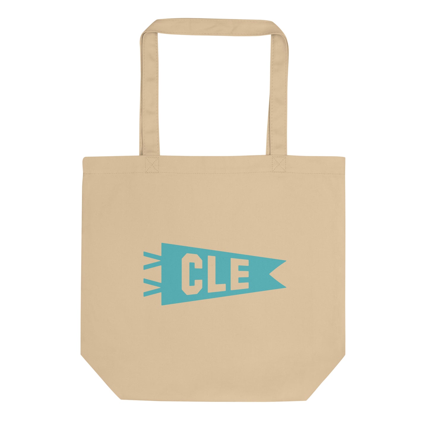Cool Travel Gift Organic Tote Bag - Viking Blue • CLE Cleveland • YHM Designs - Image 01