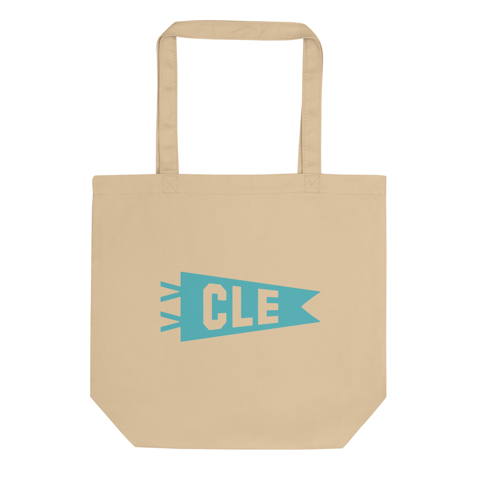 Cool Travel Gift Organic Tote Bag - Viking Blue • CLE Cleveland • YHM Designs - Image 01