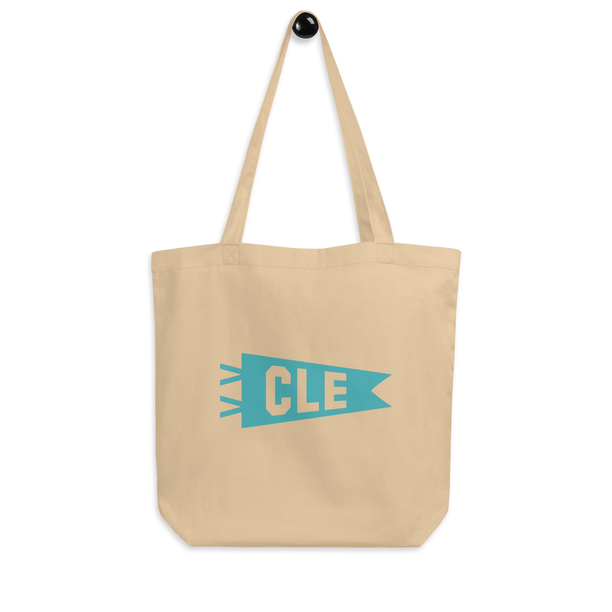 Cool Travel Gift Organic Tote Bag - Viking Blue • CLE Cleveland • YHM Designs - Image 04