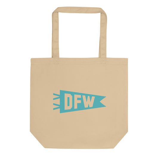 Cool Travel Gift Organic Tote Bag - Viking Blue • DFW Dallas • YHM Designs - Image 01