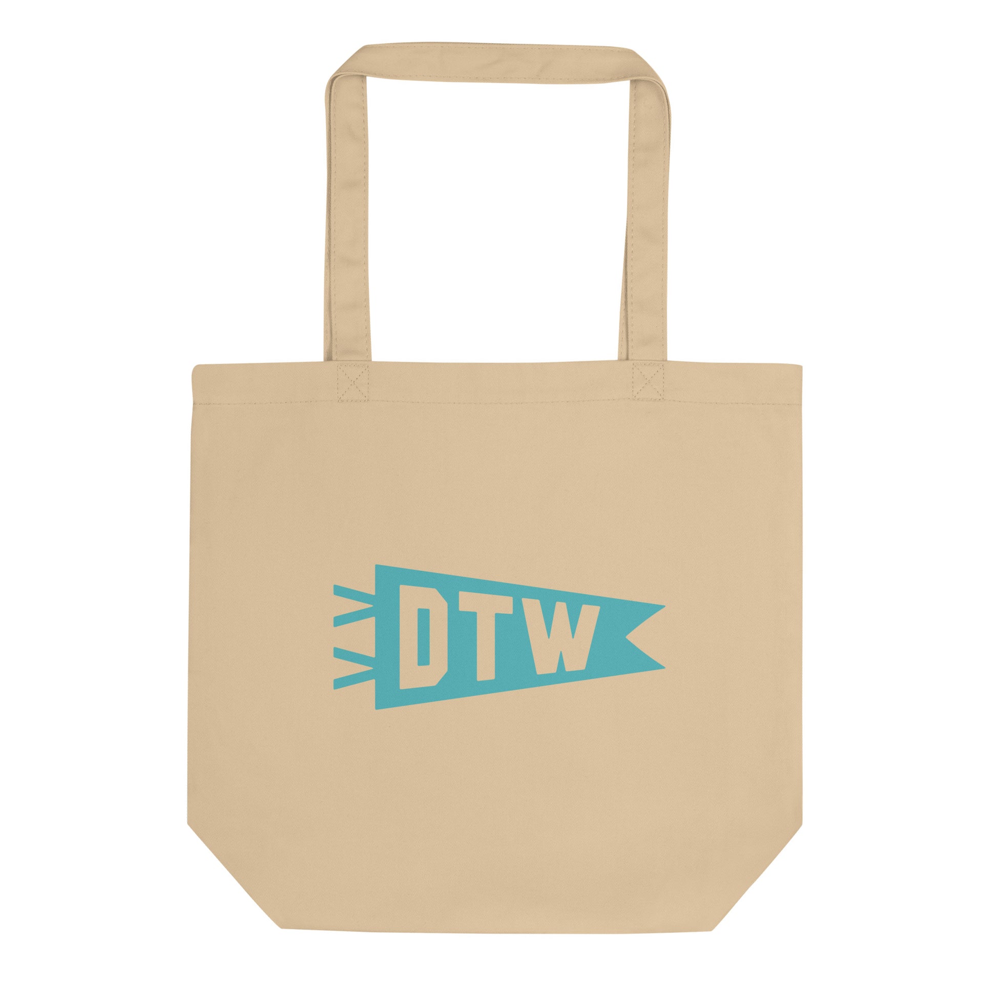 Cool Travel Gift Organic Tote Bag - Viking Blue • DTW Detroit • YHM Designs - Image 01