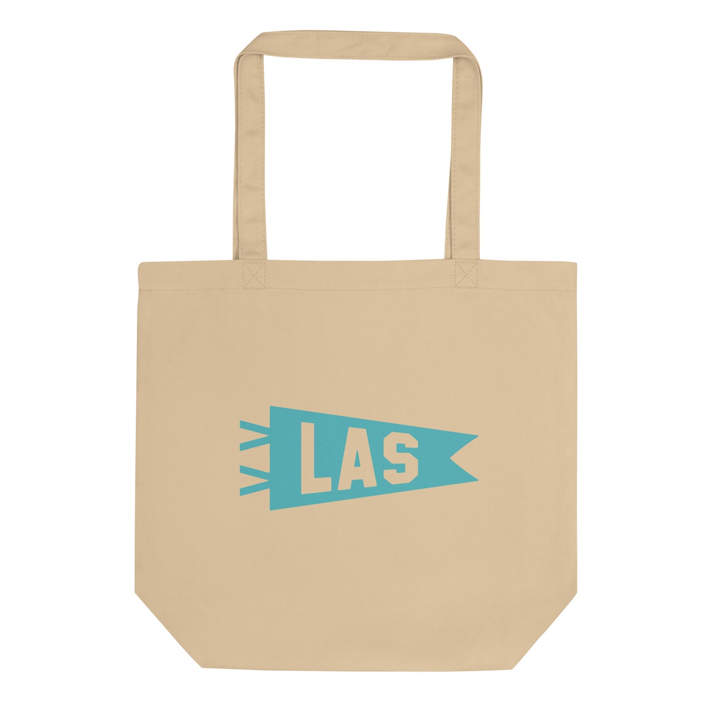 Cool Travel Gift Organic Tote Bag - Viking Blue • LAS Las Vegas • YHM Designs - Image 01