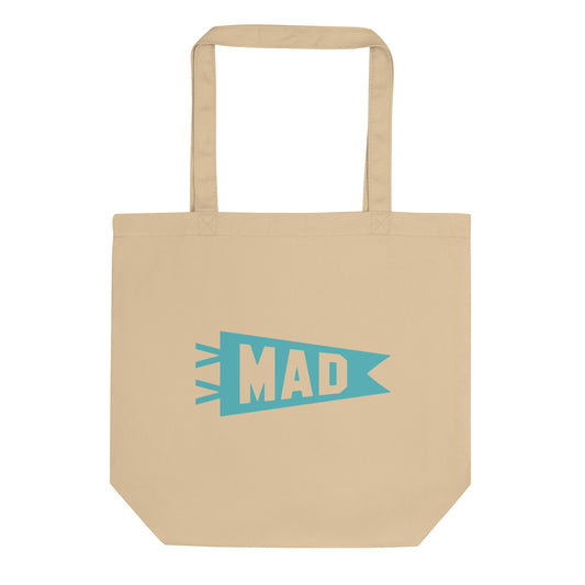Cool Travel Gift Organic Tote Bag - Viking Blue • MAD Madrid • YHM Designs - Image 01