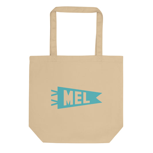 Cool Travel Gift Organic Tote Bag - Viking Blue • MEL Melbourne • YHM Designs - Image 01