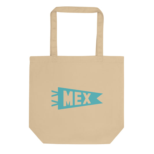 Cool Travel Gift Organic Tote Bag - Viking Blue • MEX Mexico City • YHM Designs - Image 01