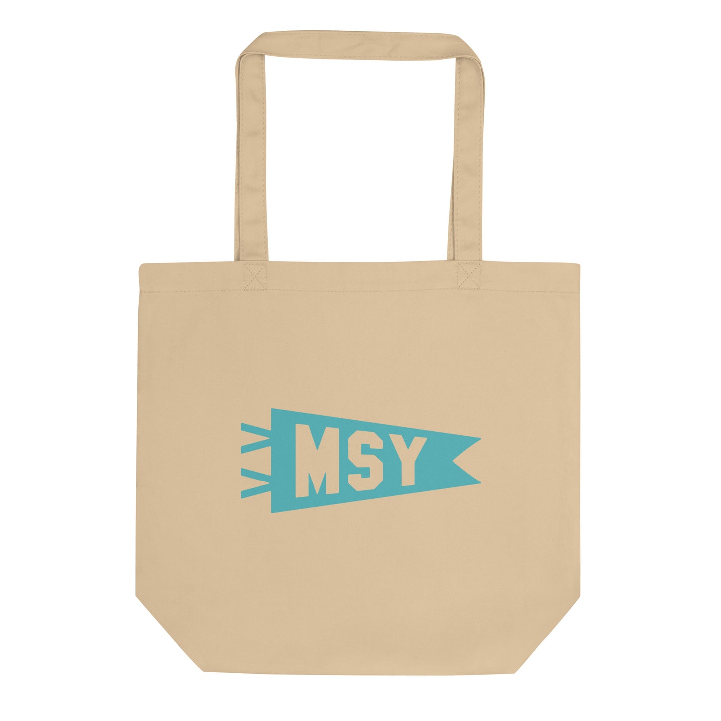 Cool Travel Gift Organic Tote Bag - Viking Blue • MSY New Orleans • YHM Designs - Image 01
