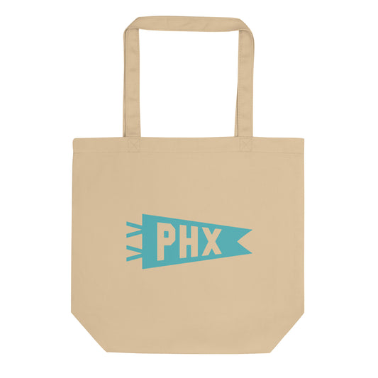 Cool Travel Gift Organic Tote Bag - Viking Blue • PHX Phoenix • YHM Designs - Image 01