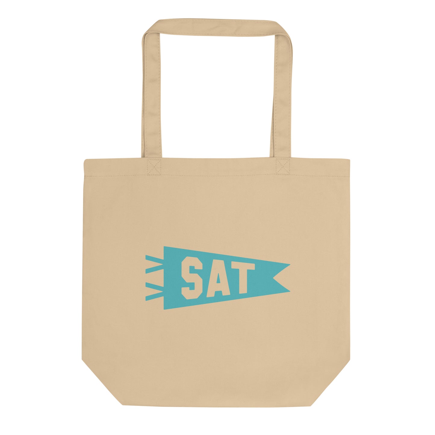 Cool Travel Gift Organic Tote Bag - Viking Blue • SAT San Antonio • YHM Designs - Image 01