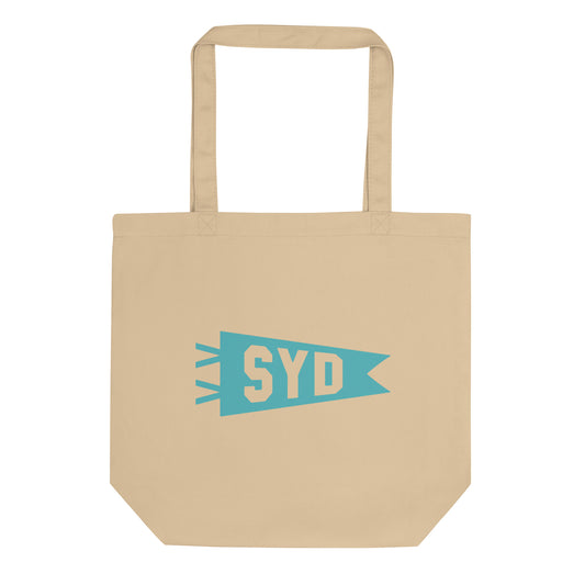 Cool Travel Gift Organic Tote Bag - Viking Blue • SYD Sydney • YHM Designs - Image 01
