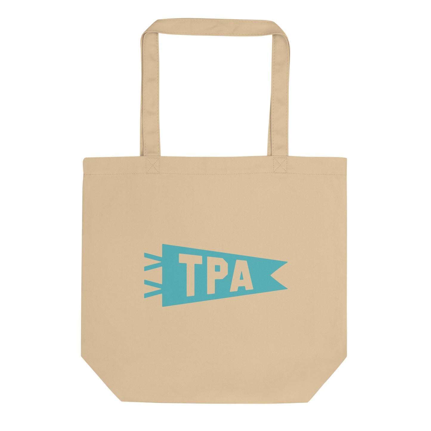 Cool Travel Gift Organic Tote Bag - Viking Blue • TPA Tampa • YHM Designs - Image 01