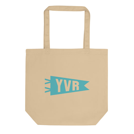 Cool Travel Gift Organic Tote Bag - Viking Blue • YVR Vancouver • YHM Designs - Image 01