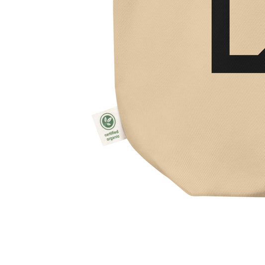 Airport Code Organic Tote - Black • DUB Dublin • YHM Designs - Image 02