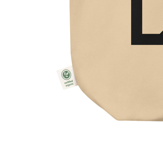 Airport Code Organic Tote - Black • DXB Dubai • YHM Designs - Image 02