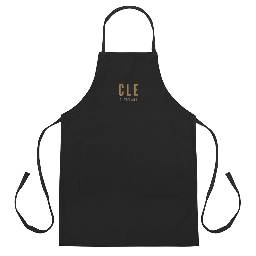 City Embroidered Apron - Old Gold • CLE Cleveland • YHM Designs - Image 11