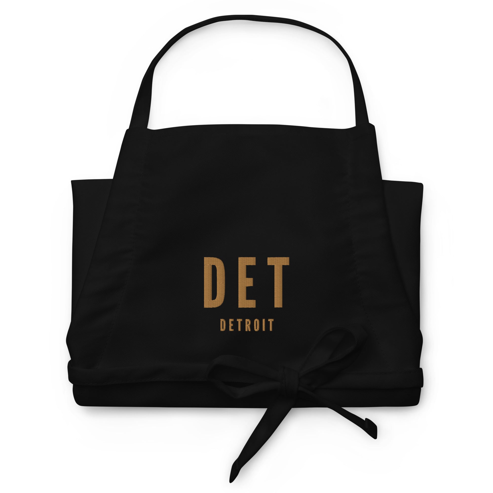 City Embroidered Apron - Old Gold • DET Detroit • YHM Designs - Image 03