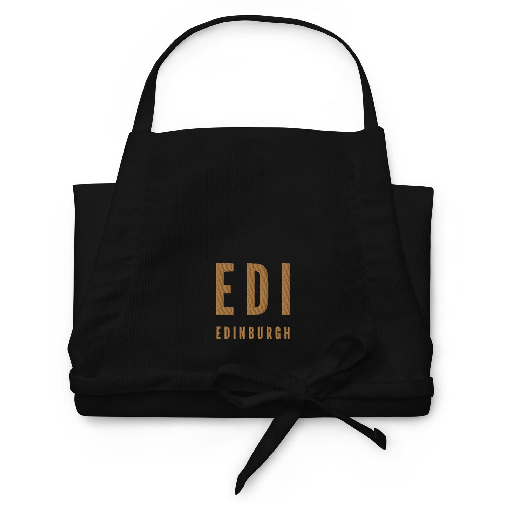 City Embroidered Apron - Old Gold • EDI Edinburgh • YHM Designs - Image 03
