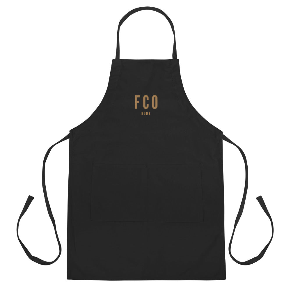 City Embroidered Apron - Old Gold • FCO Rome • YHM Designs - Image 11