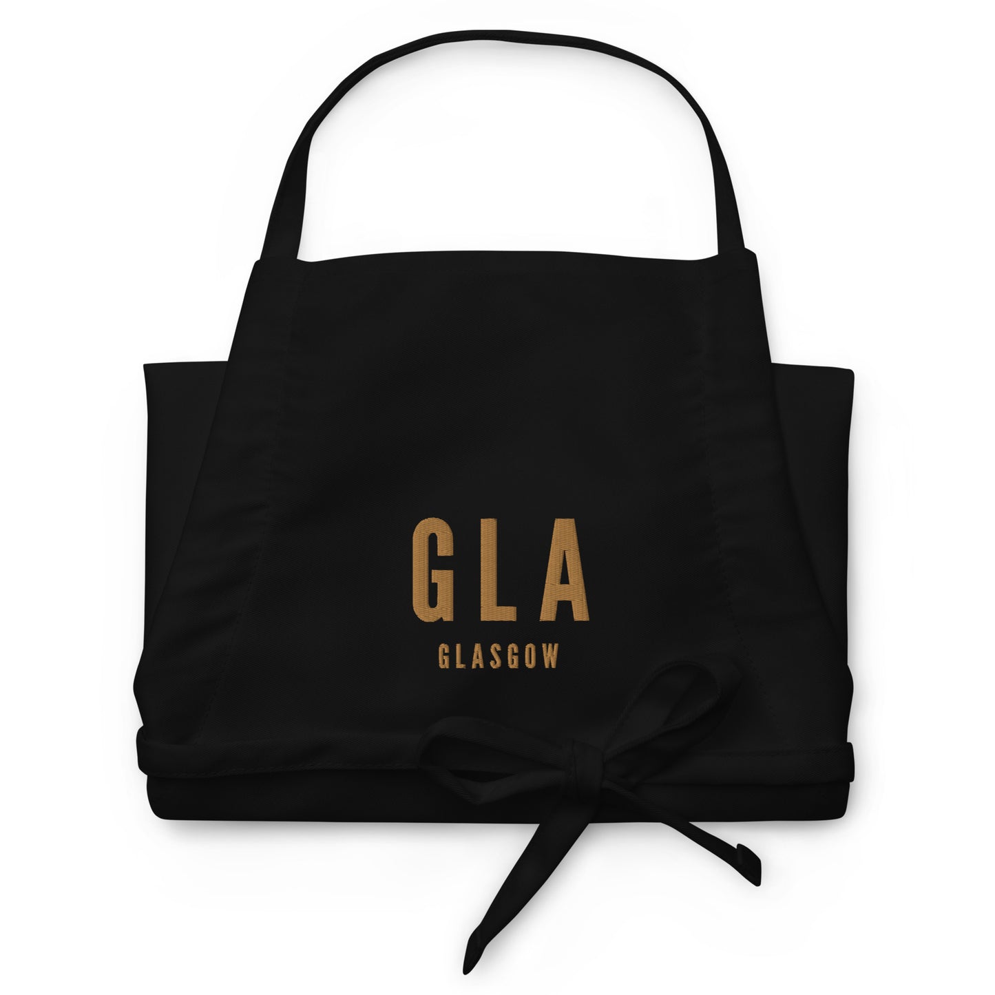 City Embroidered Apron - Old Gold • GLA Glasgow • YHM Designs - Image 03