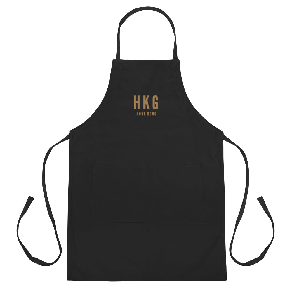 City Embroidered Apron - Old Gold • HKG Hong Kong • YHM Designs - Image 11