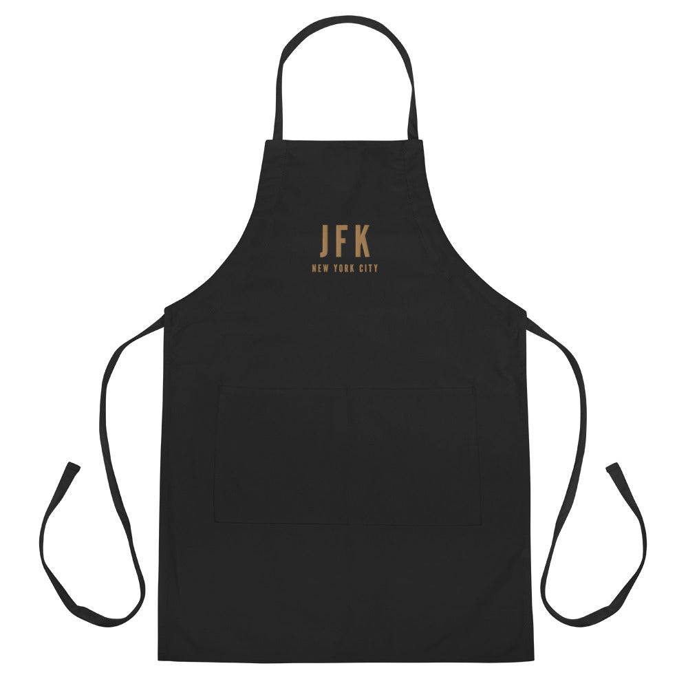 City Embroidered Apron - Old Gold • JFK New York City • YHM Designs - Image 11