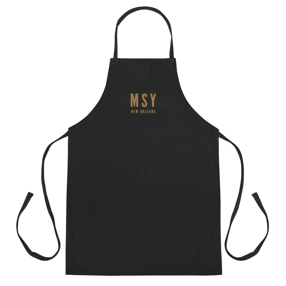 City Embroidered Apron - Old Gold • MSY New Orleans • YHM Designs - Image 11