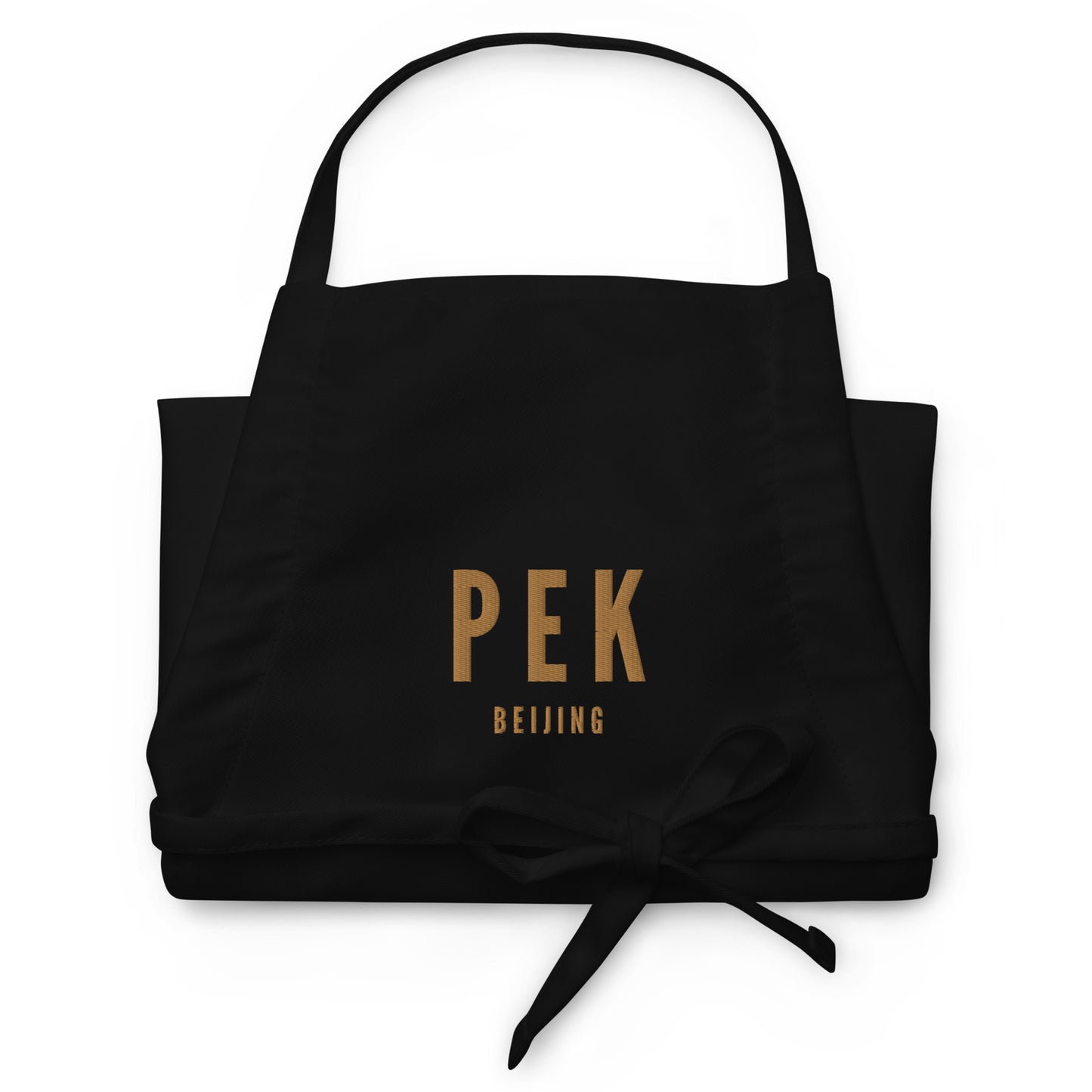 City Embroidered Apron - Old Gold • PEK Beijing • YHM Designs - Image 03