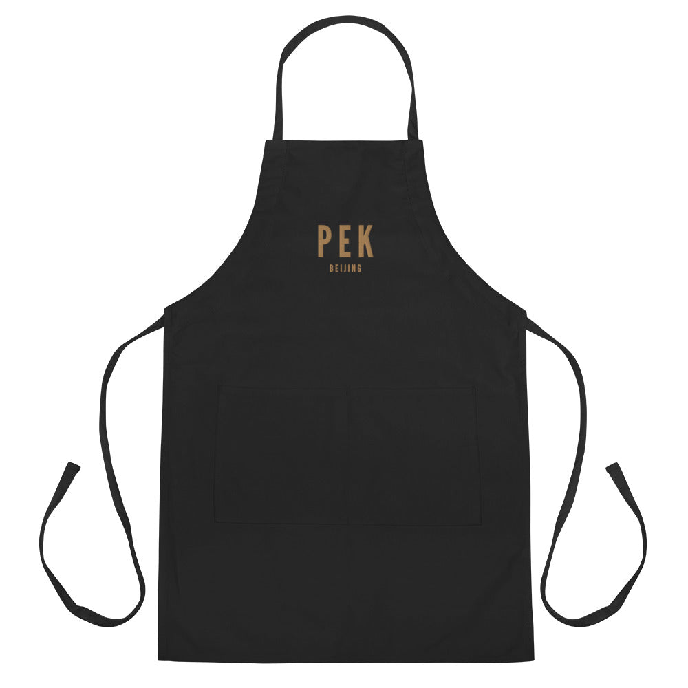 City Embroidered Apron - Old Gold • PEK Beijing • YHM Designs - Image 11