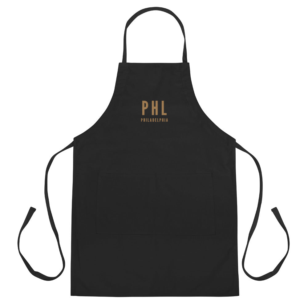 City Embroidered Apron - Old Gold • PHL Philadelphia • YHM Designs - Image 11