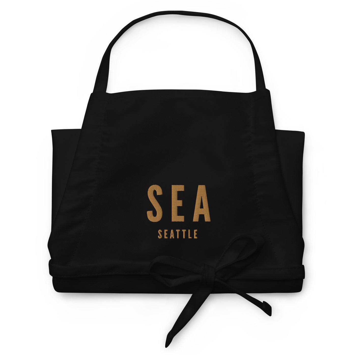 City Embroidered Apron - Old Gold • SEA Seattle • YHM Designs - Image 03