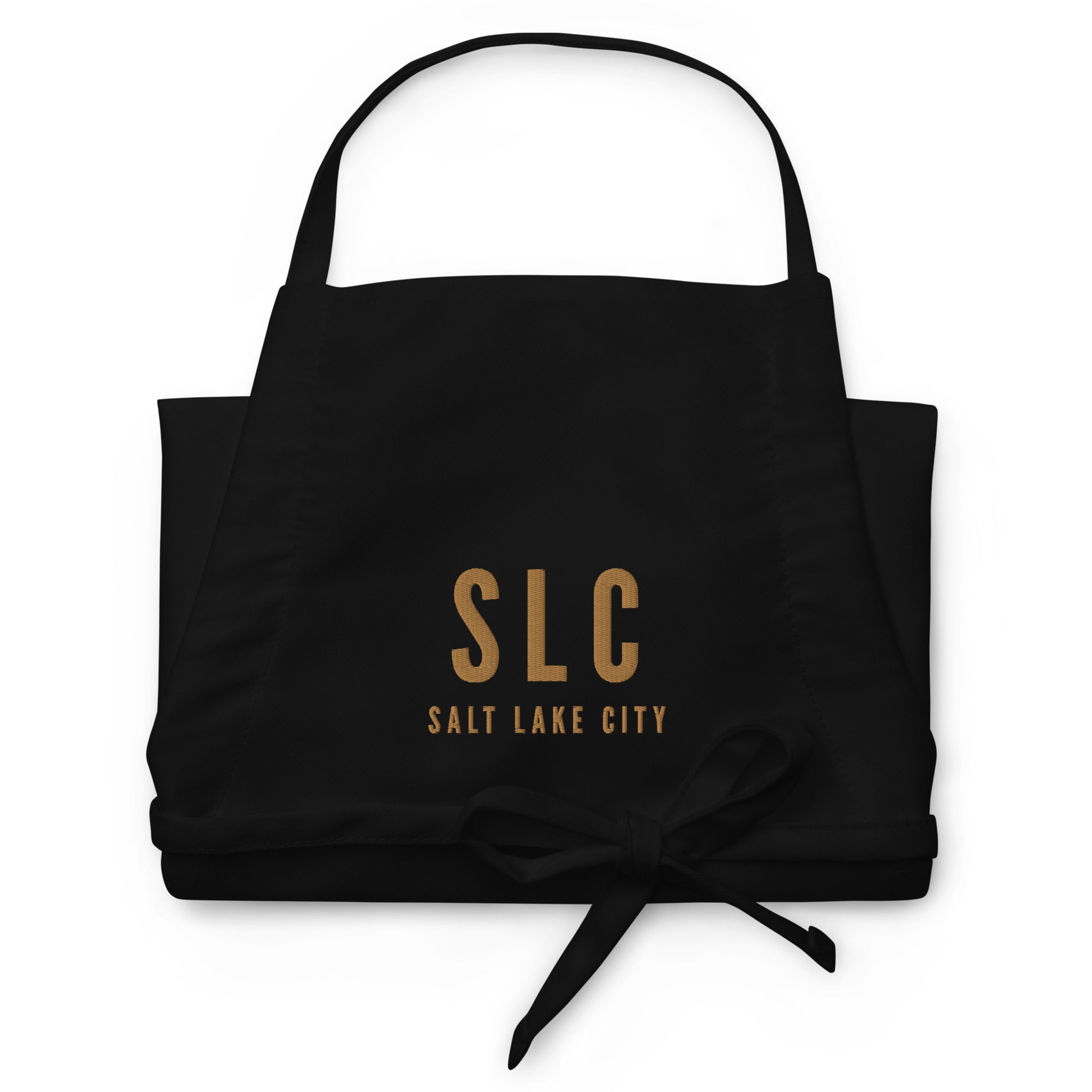 City Embroidered Apron - Old Gold • SLC Salt Lake City • YHM Designs - Image 03
