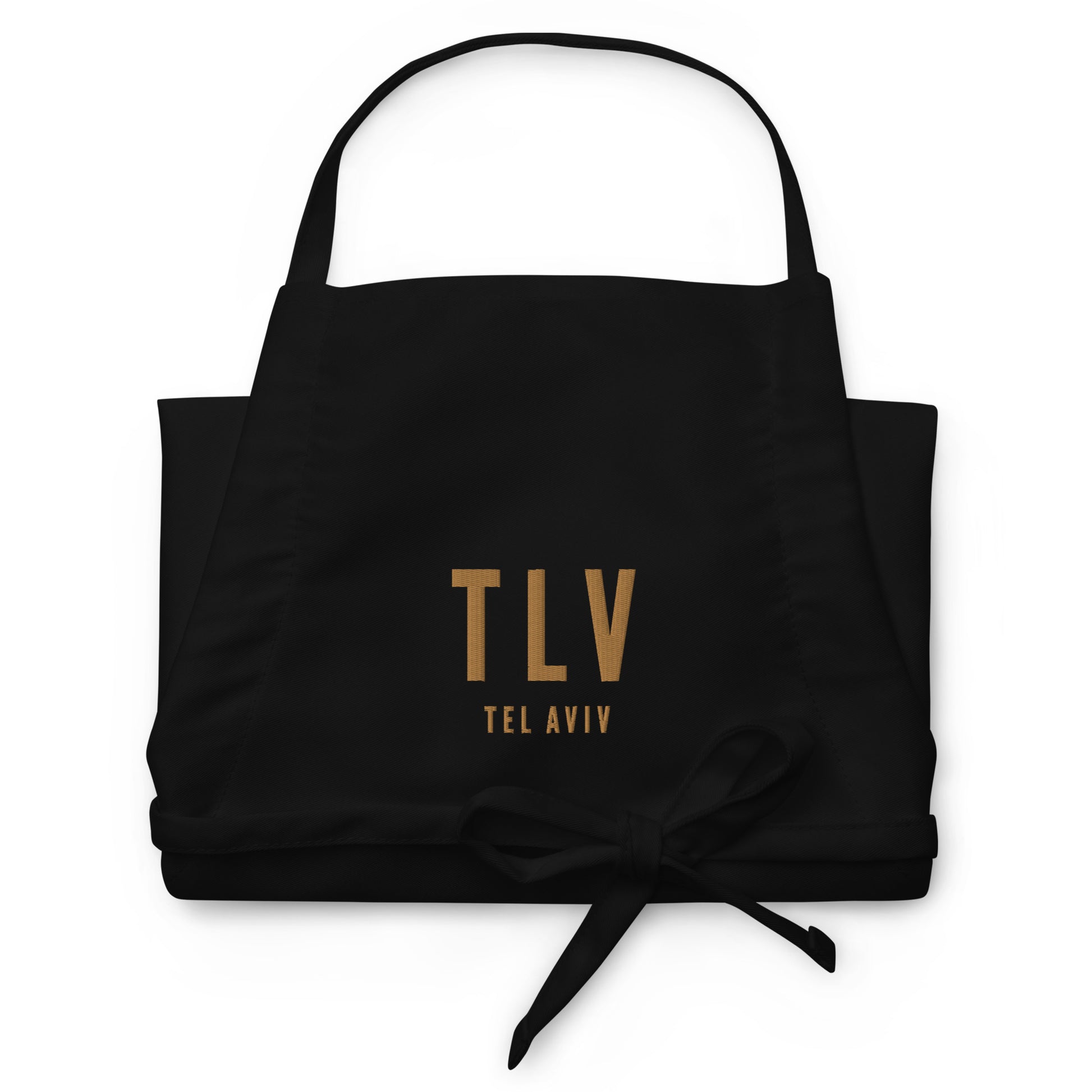 City Embroidered Apron - Old Gold • TLV Tel Aviv • YHM Designs - Image 03