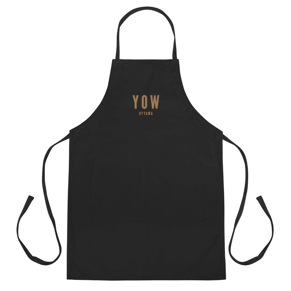 City Embroidered Apron - Old Gold • YOW Ottawa • YHM Designs - Image 11