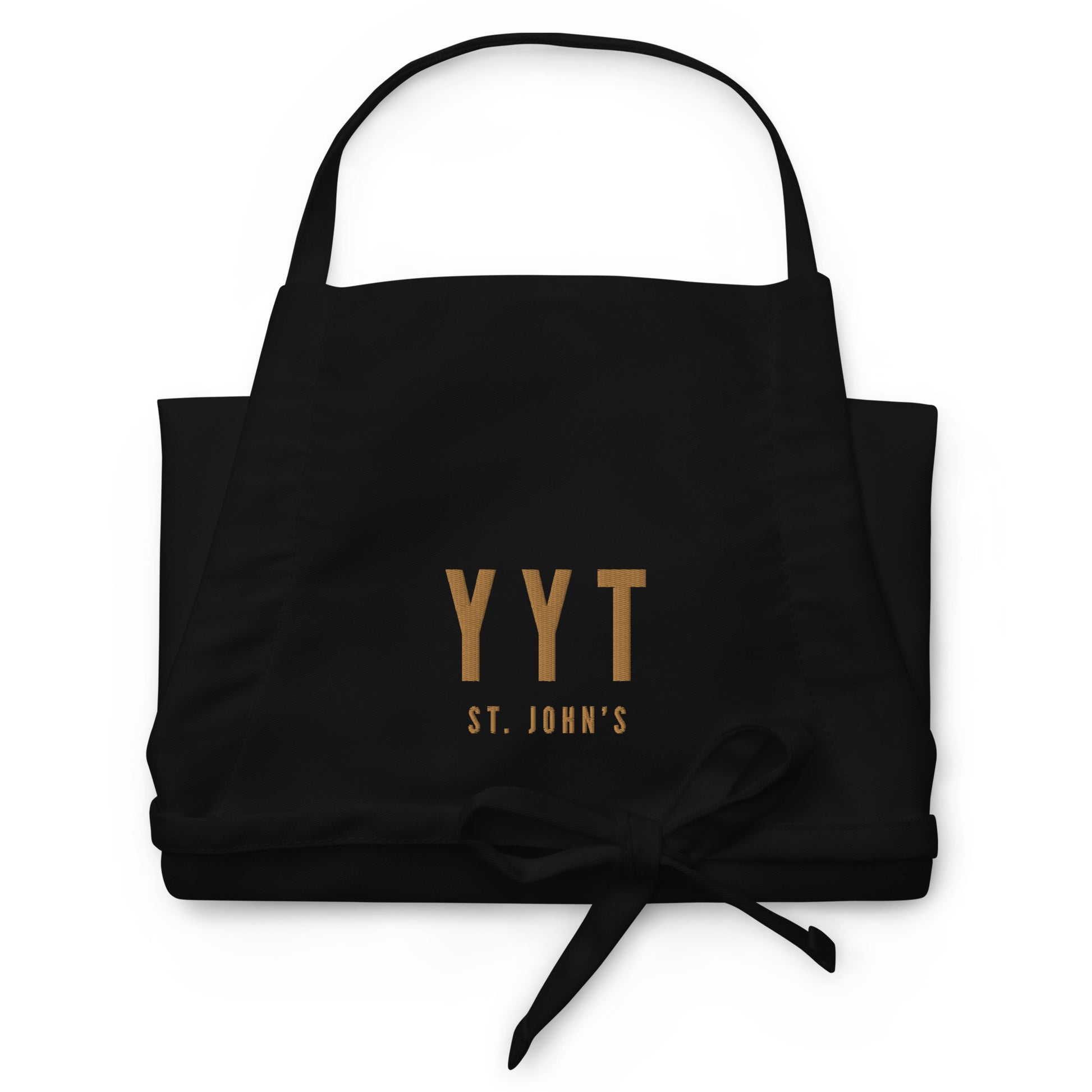 City Embroidered Apron - Old Gold • YYT St. John's • YHM Designs - Image 03